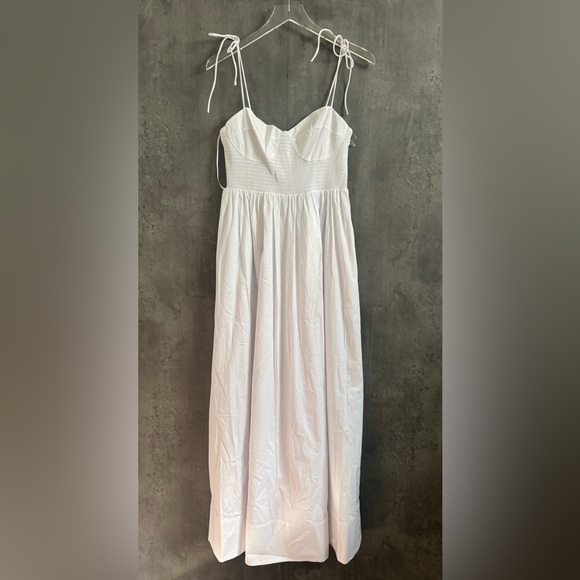 STAUD Landry White Maxi Dress Medium B185 - Picture 7 of 8